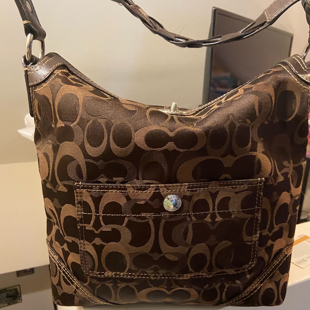 Chocolate Brown Coach Shoulder Bag